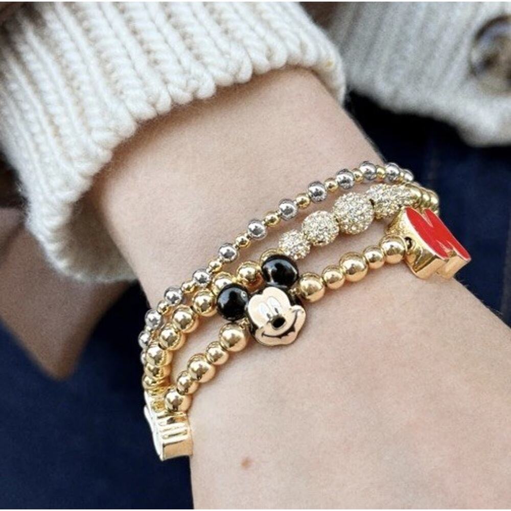 Baublebar x Disney Mickey Mouse Pisa Charm Bracelet Adjustable Length NWT - Picture 2 of 3